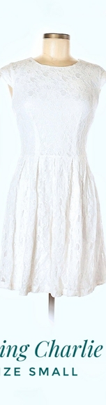 NWOT White Lace Fit & Flare Charming Charlie Dress - Picture 2 of 6